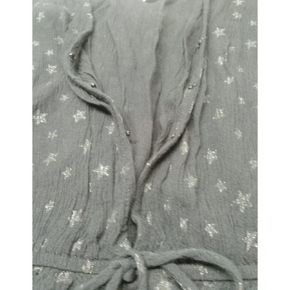 H&M black silver star ruffle sleeveless romper 12
